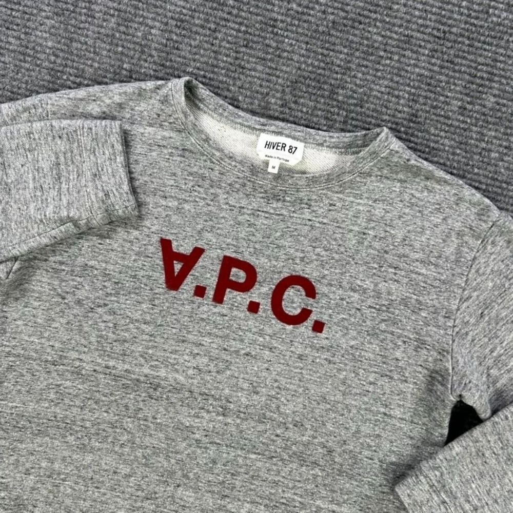 Hiver 87 A.P.C. Heather Gray Crewneck Pullover‎ Sweatshirt Mens Medium Casual